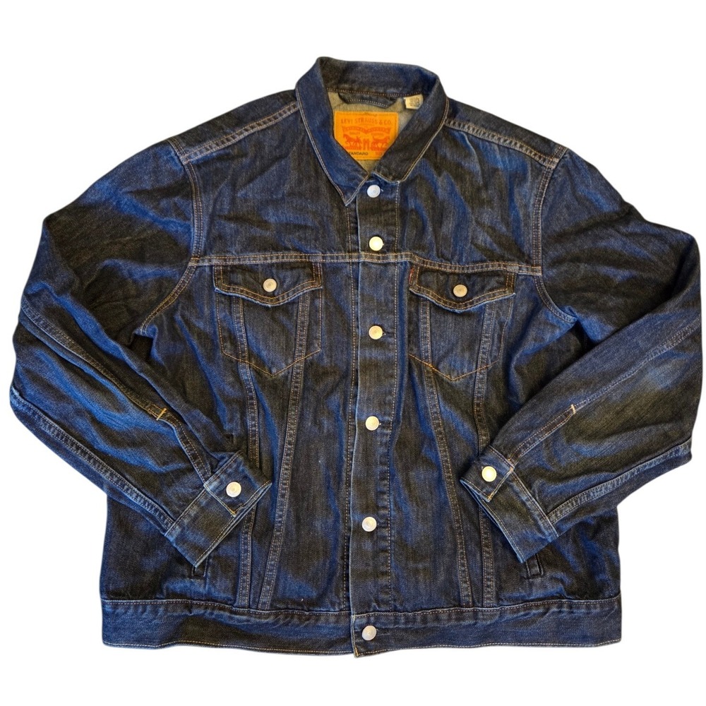 Levis Mens Standard Trucker Jacket Dark Indigo Denim Blue 72334-2511 XL